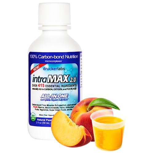 IntraMAX 2.0 - Organic Liquid Trace Minerals, Multivitamin and Multi-Nutritional Dietary Supplement (32 Ounces / 946 Milliliters, Peach Mango Flavor)