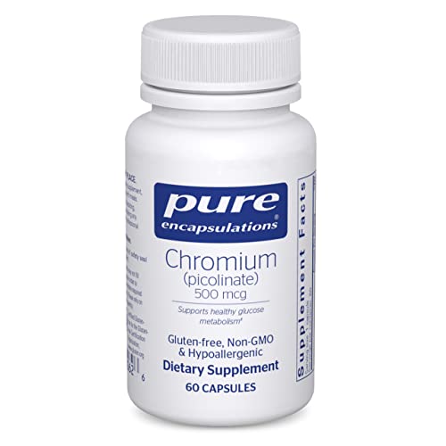 Pure Encapsulations Chromium (Picolinate) 500 mcg | Hypoallergenic Supplement for Healthy Lipid and Carbohydrate Metabolism Support* | 60 Capsules