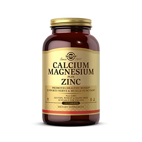 Solgar Calcium Magnesium Plus Zinc, 250 Tablets - Promotes Healthy Bones and Teeth - Supports Nerve & Muscle Function - Non GMO, Vegan, Gluten Free, Dairy Free, Kosher, Halal - 83 Servings