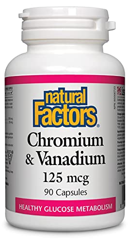 Natural Factors, Chromium & Vanadium 125 mcg, Supports Healthy Metabolism, 90 capsules