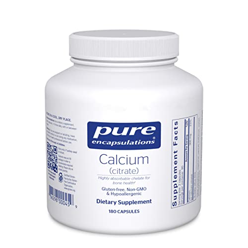 Pure Encapsulations Calcium (Citrate) | Supplement for Bones and Teeth, Colon Health, and Cardiovascular Support* | 180 Capsules