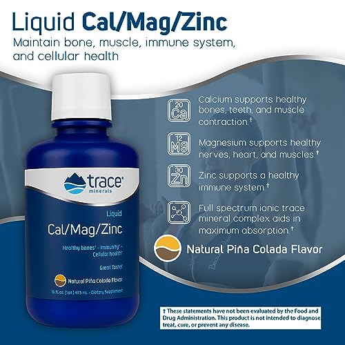 Trace Minerals Liquid Cal/Mag/Zinc, 16-Ounce