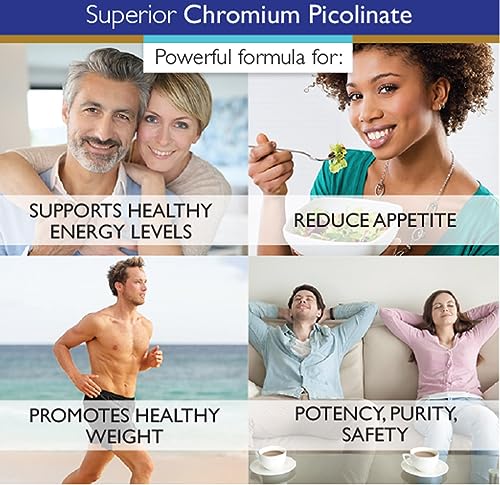 Superior Labs - Best Chromium Picolinate NonGMO - 500 mcg, 120 Vegetable Capsules Supports Healthy Glucose Levels – Reduce Appetite – Promotes Healthy Weight