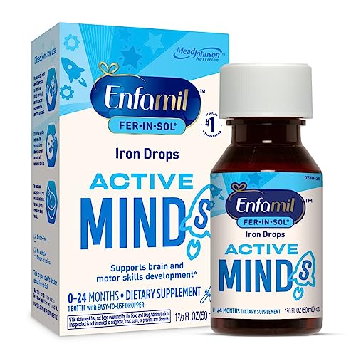 Enfamil Fer-In-Sol Iron Supplement Drops for Infants & Toddlers, Supports Brain Development, 50 mL Dropper Bottle