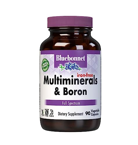 Bluebonnet Multi Mineral Plus Boron Vegetarian Capsules without Iron,White 90 Count