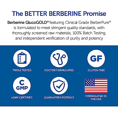 Dr. Whitaker's Berberine GlucoGOLD+, Supplement with Berberine, Concentrated Cinnamon, and Banaba Leaf Extract (90 Tablets)