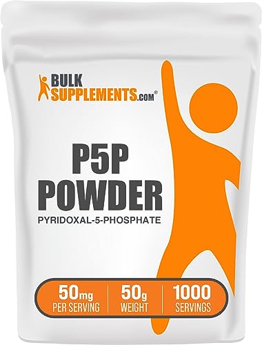 BulkSupplements.com Pyridoxal 5 Phosphate Powder - Vitamin B6 Supplement, P-5-P Powder - 50mg of P5P Supplement per Serving, Gluten Free (50 Grams 1.8 oz)