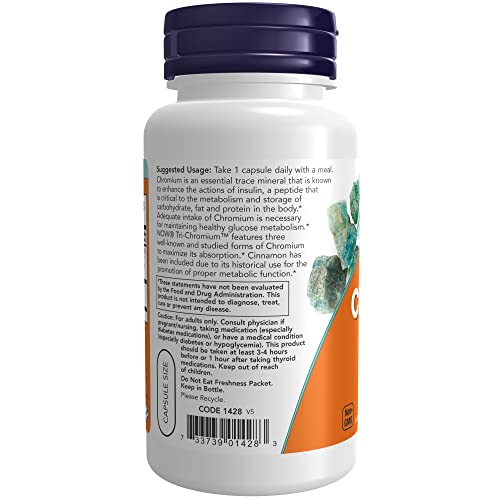 NOW Supplements, Tri-Chromium™ 500 mcg with Cinnamon, Insulin Co-Factor*