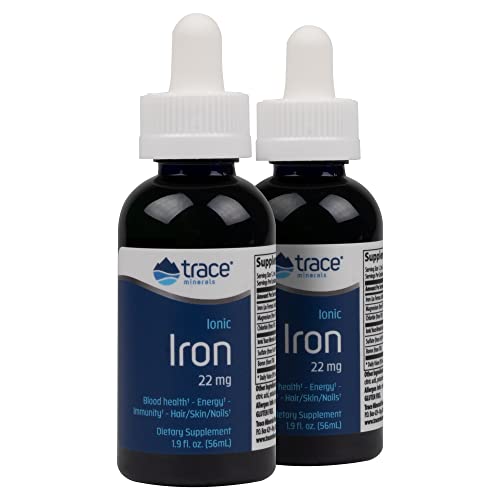 Trace Minerals | Liquid Ionic Iron Dietary Supplement| Proper Enzyme to Support Cognitive Function, Energy Production, and Optimal Immune System Maintenance | 1.9 Ounce 22 mg per serving (2 pack)