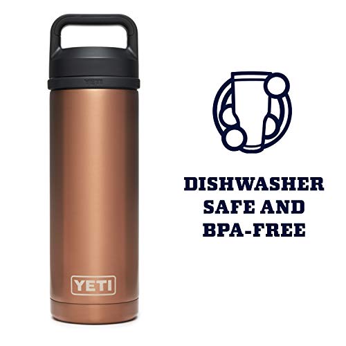 YETI Rambler 18 oz Bottle, Vacuum Insulated, Stainless Steel with Chug Cap, Copper