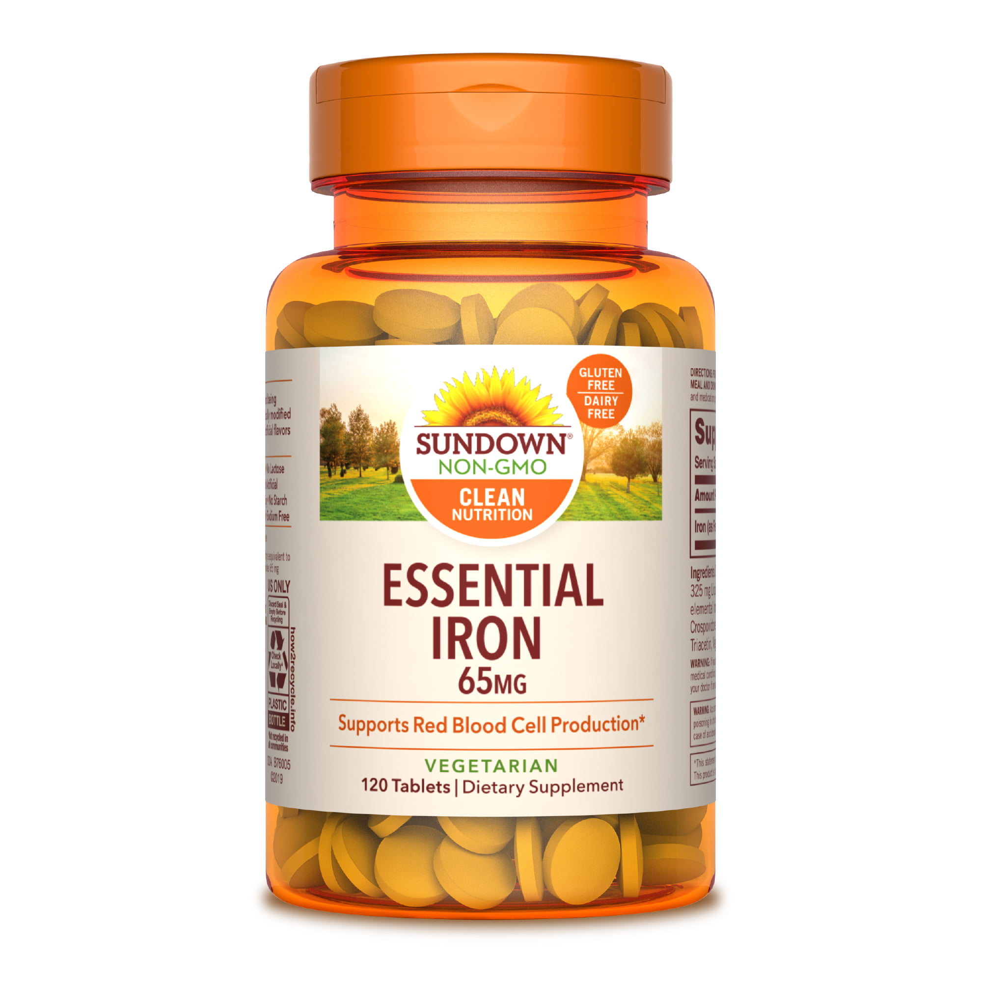 Sundown Iron Ferrous Sulfate 65 mg, 120 Count (Packaging May Vary)