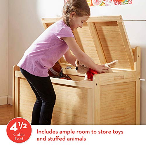 Melissa & Doug- Light Wood Furniture for Playroom, Blonde - Kids Wooden Toy Box Storage Organizer, Children's Furniture Toy Chest