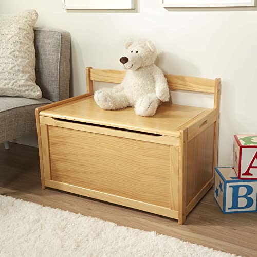 Melissa & Doug- Light Wood Furniture for Playroom, Blonde - Kids Wooden Toy Box Storage Organizer, Children's Furniture Toy Chest
