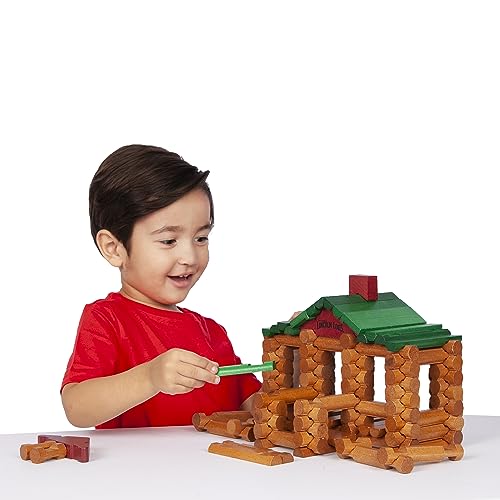 Lincoln Logs – 100th Anniversary Tin, 111 Pieces, Real Wood Logs - Ages 3+ - Best Retro Building Gift Set For Boys/Girls - Creative Construction Engineering - Preschool Education Toy