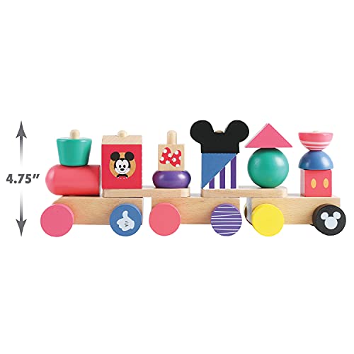 Disney Wooden Toys Mickey Mouse Stacking Train Set, 18-Pieces, Amazon Exclusive, by Just Play
