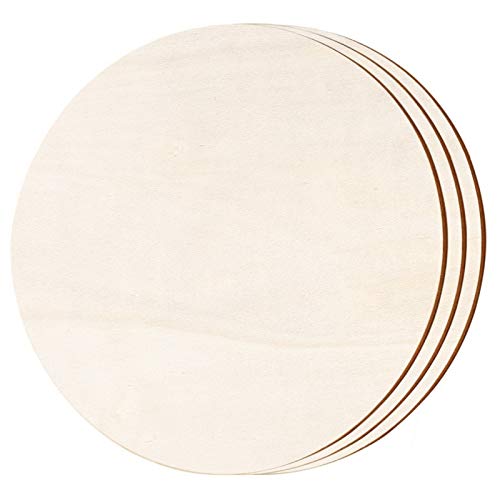 DECORKEY 3PCS Unfinished Wooden Circles Door Hanger, 9 Inch Dia Round Wood Slices for DIY Wood Craft, Pyrography, Painting and Wedding Christmas Decorations