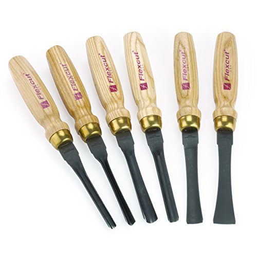 Flexcut Carving Tools, Mallet-Carving Chisels and Gouges for Woodworking, Starter Set of 6 (MC150)