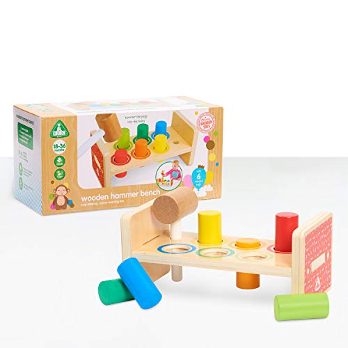 Early Learning Centre Wooden Hammer Bench, Hand Eye Coordination, Stimulates Senses, Toys for 18 Months, Amazon Exclusive, by Just Play