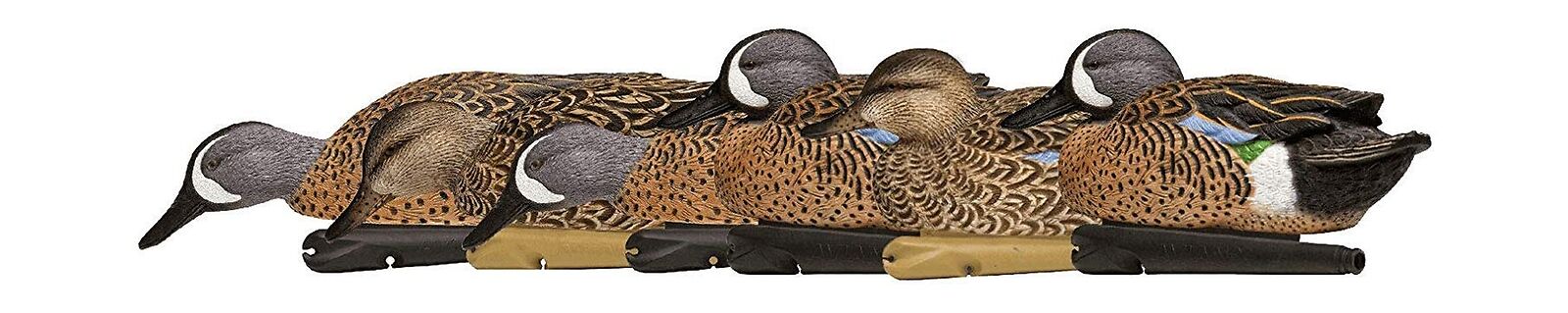 Avian-X Topflight Blue-Winged Teal Durable Ultra Realistic Floating Hunting Duck Decoys, Pack of 6, AVX8080