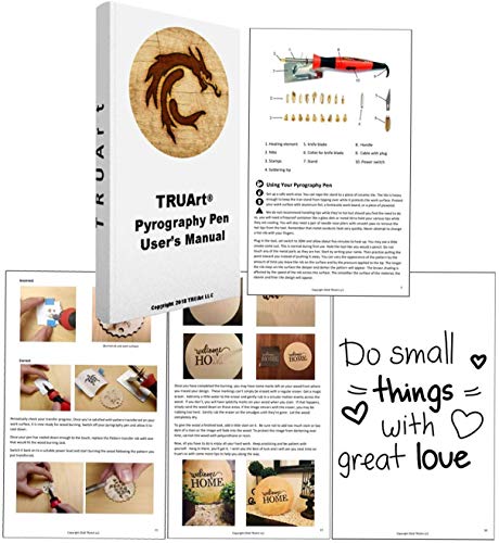 TRUArt Stage 1 Wood and Leather Pyrography Pen - Best Woodburning and Leather Crafts Tool Kit - Comes with 21 Different Tips - Dual Power Mode - 30W and 15W, Gourd