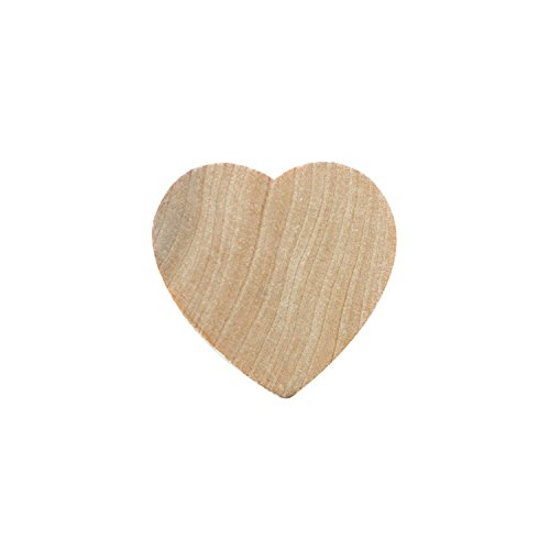 Round Heart Shaped Unfinished 1.3" Wood Cutout Circles Chips for Board Game Pieces, Arts & Crafts Projects, Ornaments (50 Pieces)