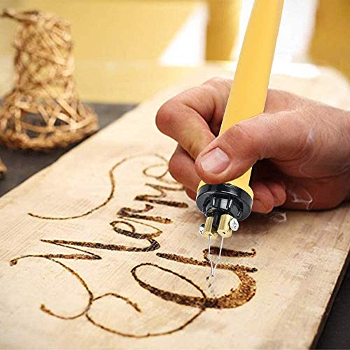 Wood Burning Kit, English Panel 60W Pyography Wood Burning Tool Kit Used As Wood Carving Engraver with 2 Wood Burning  Stencil Pen 20pcs Pyrography Wire Tips for Wood Leather and Gourd (Dual Pen A)