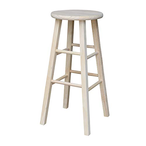 International Concepts 30-Inch Round Top Stool, Unfinished