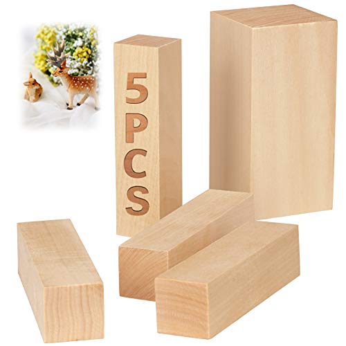 Basswood Carving Blocks - 5ARTH Large Beginner's Premium Wood Carving/Whittling Kit, Suitable for Beginner to Expert - Unfinished Wood Blocks