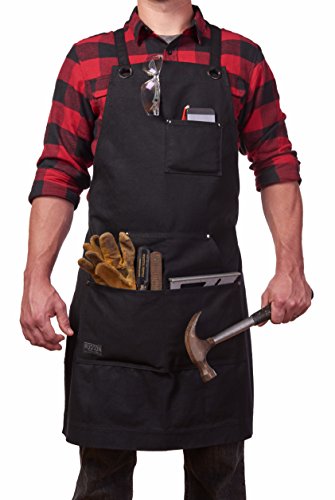 Hudson Durable Goods - Heavy Duty Waxed Canvas Apron, Adjustable up to XXL for Men & Women
