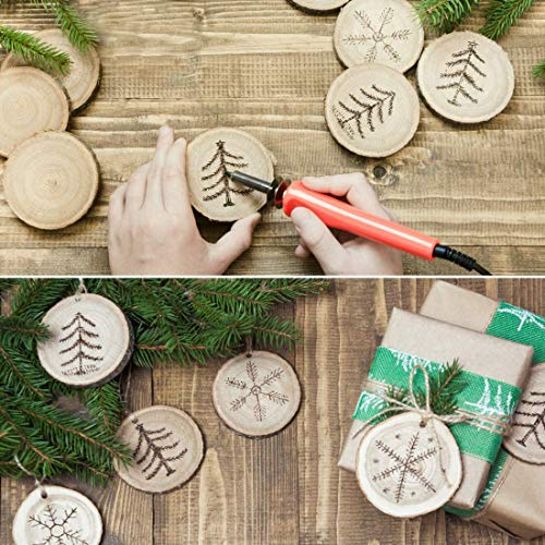 50Pcs 2.4"-2.8" Natural Wooden Slices,Colovis Unfinished Wood Circles with Holes Tree Bark Round Log Discs DIY Crafts Hanging Ornaments (50 Pcs, Natural Wood)