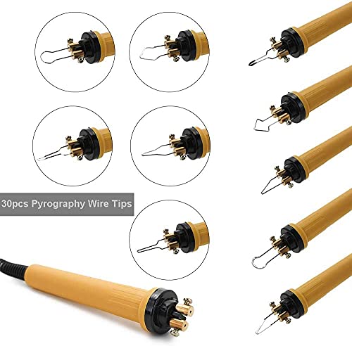Wood Burning Kit - YNSKT Wood Burning Tool Wood Burner - 30pcs Pyrography Wire Tips - Woodburning Pyrography Kit with Dual Pen Set for Professional, Beginners, Adults