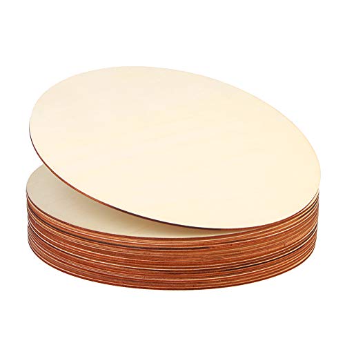 Wooden Circles, 20 Pieces 12 Inch Unfinished Round Wood Slices for Pyrography, Painting and Wedding Decorations