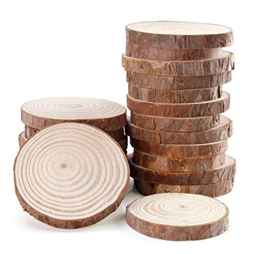 MaiTaiTai Natural Wood Slices 3.0-3.5 Inches Craft Wood Kit Unfinished