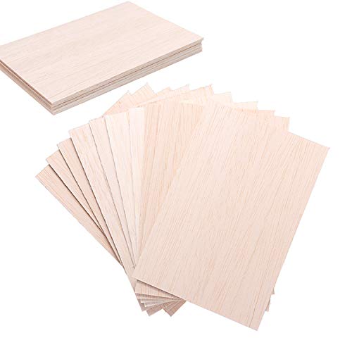 Unfinished Wood, 15 Pack Basswood Sheets for Crafts, Craft Wood Board for House Aircraft Ship Boat Arts and Crafts, School Projects, Wooden DIY Ornaments(150x100x2mm)