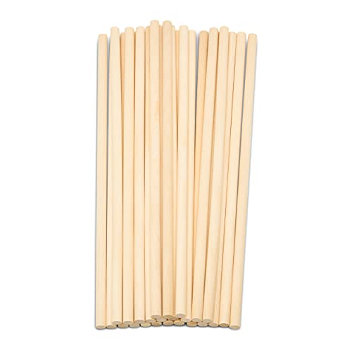 Dowel Rods Wood Sticks Wooden Dowel Rods - 1/4 x 12 Inch Unfinished Hardwood Sticks - for Crafts and DIYers - 100 Pieces by Woodpeckers