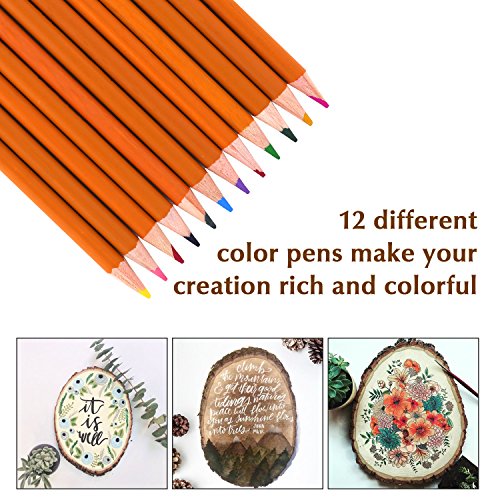 drtulz 50 PCS Kit, Tool Set for Pyrography Creative Include Carving/Embossing/Soldering Tips+ Wood Burning Pen + Stencil + Stand + Carrying Case
