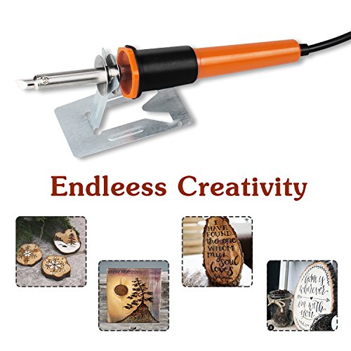 drtulz 50 PCS Kit, Tool Set for Pyrography Creative Include Carving/Embossing/Soldering Tips+ Wood Burning Pen + Stencil + Stand + Carrying Case