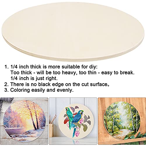 Unfinished Wood Circle for Crafts, 6 Pack 12 Inch Thick Blank Wood Rounds Wood Slices for Crafts, Home Decor, Door Hanger, Door Design, Wood Burning