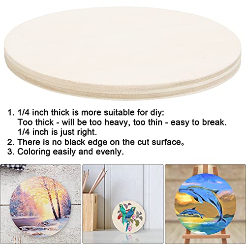 Unfinished Wood Circle for Crafts, 24 Pack 4 Inch Thick Blank Wood Rounds Wood Slices for Crafts, Home Decor, Door Hanger, Door Design, Wood Burning