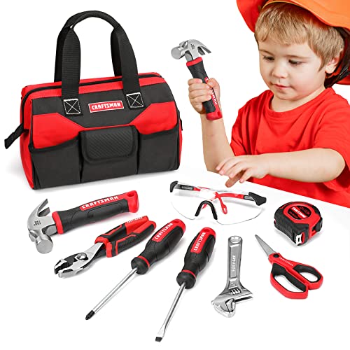 Craftsman 8-Piece Kids Junior Tool Set with Tool Bag, Real Tools & Accessories For Boys & Girls, Age 8+， CMXTYAG65549