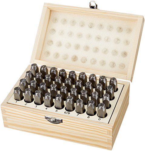 Amazon Basics Metal Alphabet And Number Stamp Kit Tools Set With Wood Box