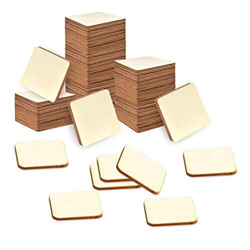 Coopay Wooden Square Unfinished Wood Slices for DIY Crafts Home Decoration Painting Staining