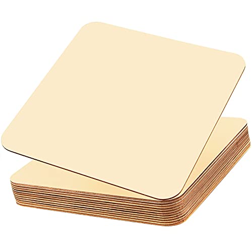 12 Pieces 12 x 12 Inches Unfinished Squares Blank Wooden Pieces Wooden Square Cutouts Wood Slices for Painting Writing Carving DIY Arts Craft Project Supplies and Decorations