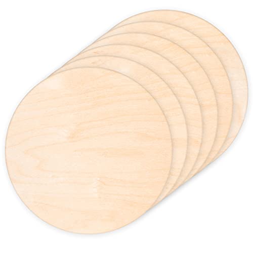 6 Pack 14 Inch Wood Rounds,14 Inch Round Wood Circles for Crafts, Unfinished Wood Circles Wood Sign Blank, Wooden Discs for DIY Crafts, Door Hangers and Christmas Decoration