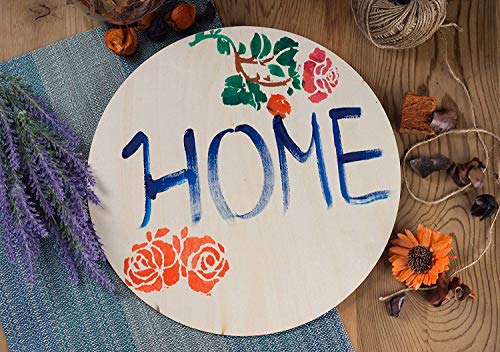 WOWOSS 12 Pack Unfinished Wood Circle, 10 inch Round Natural Rustic Wooden Cutout for Home Decoration, DIY Craft Supplies, 0.1 inch Thick
