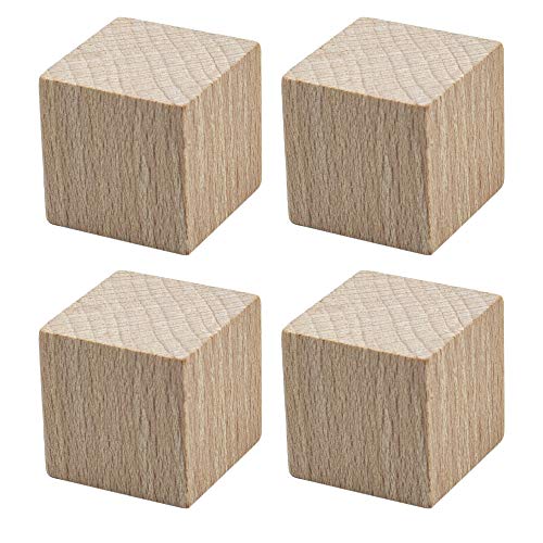 AUEAR, 20 Pack 1 Inch Natural Solid Blank Wooden Cube Unfinished Wood Building Blocks for DIY Craft Gifts