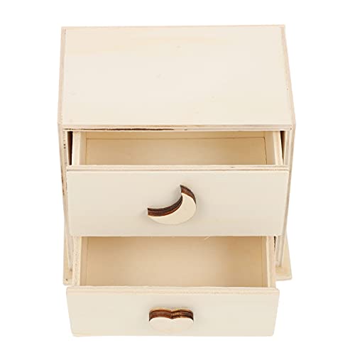 Toddmomy Unfinished Wood Drawer Mini Wooden Drawers Tabletop Wood Storage Box DIY Hand Painted Drawer Box for Home Office