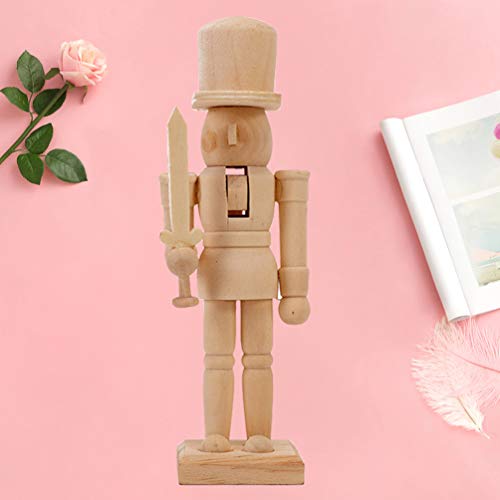 IMIKEYA Wooden Nutcracker Decor 1Pc Unfinished Wood for Crafts Wooden Nutcracker DIY 8 Inch High Christmas Decorations Nutcracker Soldier for Craft Painting Home Decorations DIY Nutcrackers