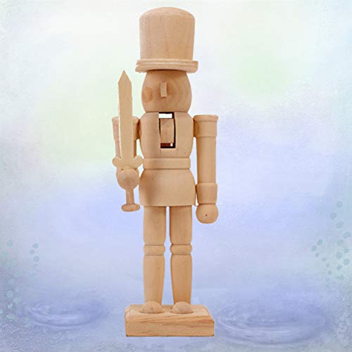 IMIKEYA Wooden Nutcracker Decor 1Pc Unfinished Wood for Crafts Wooden Nutcracker DIY 8 Inch High Christmas Decorations Nutcracker Soldier for Craft Painting Home Decorations DIY Nutcrackers