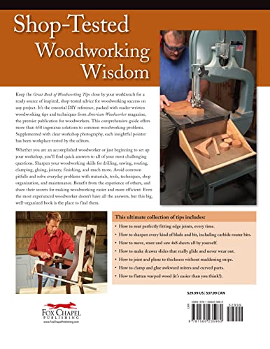 Great Book of Woodworking Tips: Over 650 Ingenious Workshop Tips, Techniques, and Secrets from the Experts at American Woodworker (Fox Chapel Publishing) Shop-Tested and Photo-Illustrated